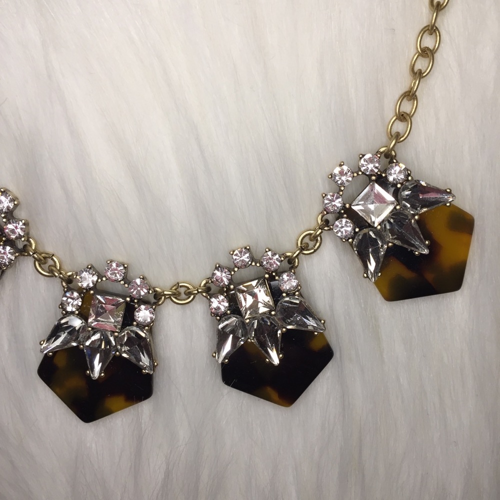 ✨HP✨ J. Crew tortoiseshell & crystal necklace - Picture 4 of 8